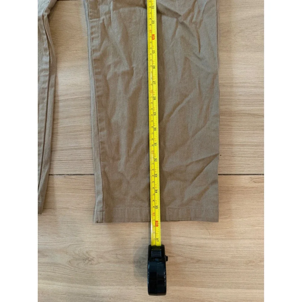 J. Crew Flex Straight Chino Pants Mens 34x30 Khaki Tan Stretch Cotton Trousers